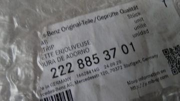 LIŠTA CHRÓM NÁRAZNÍKU LEVÝ PŘEDNÍ A2228853701 MERCEDES S TŘÍDA W222