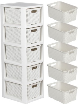 КНИЖНЫЙ ШКАФ, СУНДУК, ПОЛКА ДЛЯ ШКАФА, СТОЙКА С 5 КОРЗИНАМИ ИЗ РОТАГА КОРЗИНЫ ДЛЯ ВАННОЙ КОМНАТЫ BRANQ