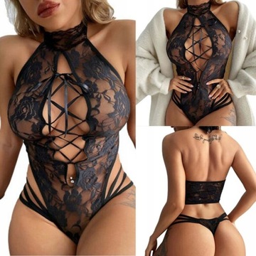 SEXY WIĄZANE BODY OBCISŁY STRÓJ Z DZIURKĄ DO SEKSU