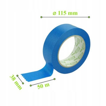Лента бумажная 38мм/50м синяя, 3шт (150мб) ВЫСОКОЕ ПОЛЬСКОЕ КАЧЕСТВО