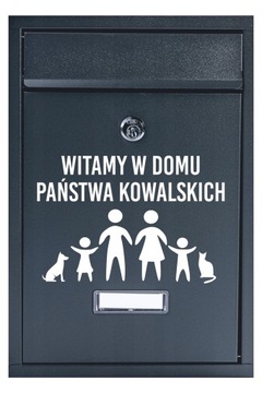 Skrzynka na listy RODZINKA z TWOIM NAPISEM ADRESEM