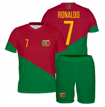Strój Piłkarski RONALDO PORTUGALIA komplet koszulka + spodenki r. 152