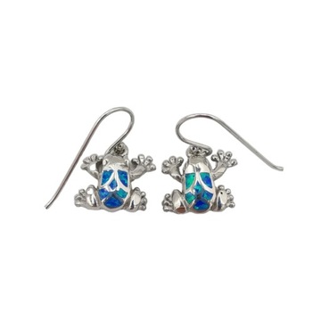 SREBRNE KOLCZYKI ŻABA OPAL pr.925 KS01