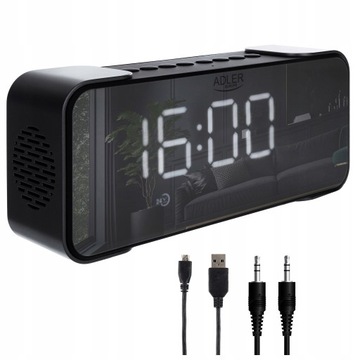 RADIOBUDZIK BLUETOOTH PRZENOŚNY ZEGAR BUDZIK USB