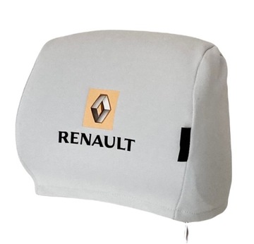 Renault Pokrowce na zagłówki z Logo 2 szt.Białe