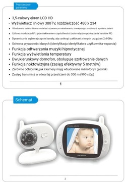 SP850 3,5-дюймовый беспроводной цифровой радионяня ночного видения