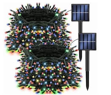GIRLANDA LAMPKI SOLARNE OGRODOWE 200LED 2 szt