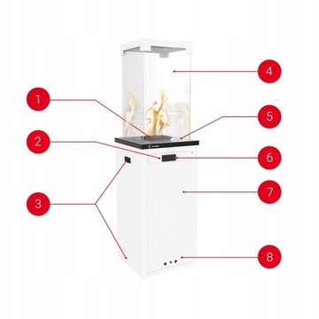 Терраса нагреватель газовый камин белый патио свет + pokorowiec
