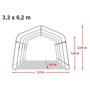 3,3х6,2м, Тент гаражный, ПВХ 500 Н, темно-зеленый
