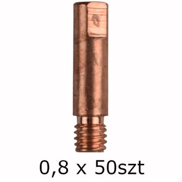 KOŃCÓWKA PRĄDOWA MIG MAG M6, dł.25mm 0,8 mm; 50szt