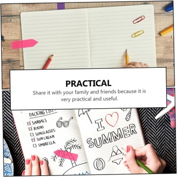 6 комплектов наклеек, красочные закладки, наклейки для офисных тетрадей и книг