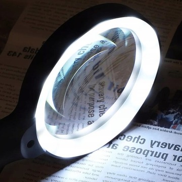 БОЛЬШОЕ СТЕКЛЯННОЕ УВЕЛИЧЕНИЕ 10-кратное УВЕЛИЧЕНИЕ С 18-кратным светодиодным освещением + БЕСПЛАТНАЯ ТКАНЬ