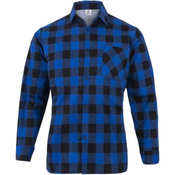 ФЛАНЕЛЕВАЯ РАБОЧАЯ РУБАШКА для работы, СИНЯЯ В Клетку, XL