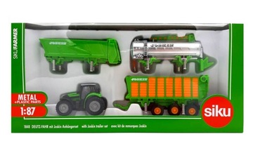 SIKU FARMER TRAKTOR DEUTZ Z NACZEPA, PRZYCZEPA I C