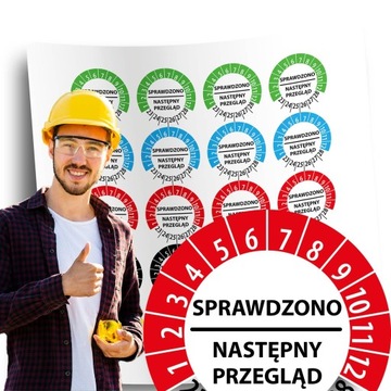 Naklejki inspekcyjne kontrolki etykiety 30mm 48szt. Czerwone