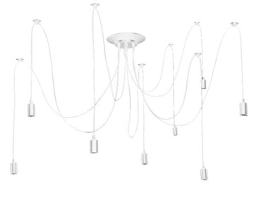 LAMPA LOFT ŻYRANDOL BIAŁY PAJĄK 8 RAMION NORDIC