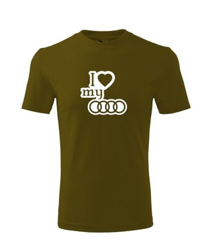 Koszulka T-shirt męska M87 AUDI A4 A3 A5 khaki rozm L