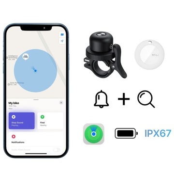 Мили МиБелл | Звонок с MiTag Locator для iPhone для скутера и велосипеда