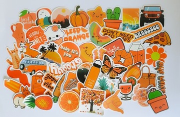 POMARAŃCZOWE Zestaw naklejek STICKER bomb MIX 50sz