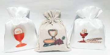 Белая атласная сумка для украшений с ПРИНТОМ ЛОГОТИПА