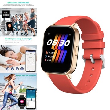 Smart Watch Sports Fitness Tracker Heart Rate Red