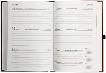 Kalendarz DZIENNY dla NAUCZYCIELA 2025/2026 różowy z GUMKĄ (12 tabel ocen)