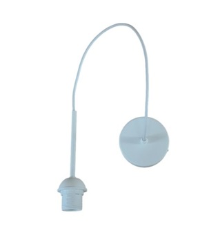Zwis biały lampa wisząca z rurką zawiesie do abażura klosza oprawka E27
