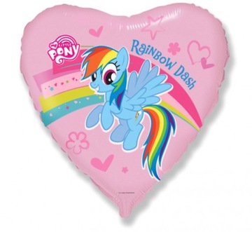 Balon foliowy KUCYK PONY Z TĘCZĄ 18