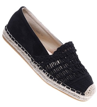 Buty damskie Koronkowe balerinki baleriny espadryle 15750