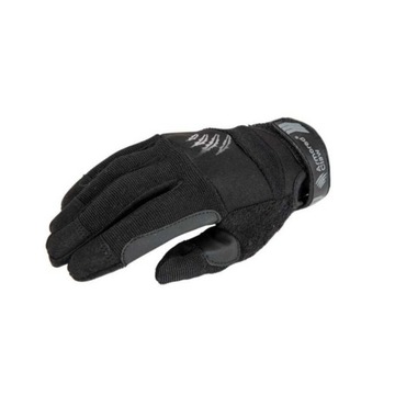 Rękawice taktyczne strzeleckie Armored Accuracy Skóra Spandex Czarne ASG S