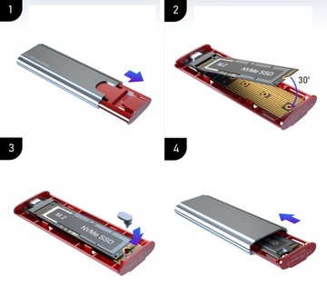 Корпус твердотельного накопителя NVME/SATA PCIe Диск M.2 USB-C 3.1 Gen 2