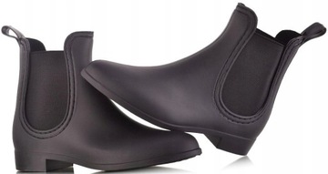 КЛАССИЧЕСКИЕ КОРОТКИЕ ЖЕНСКИЕ МАТОВЫЕ РЕЗИНОВЫЕ БОТИНКИ