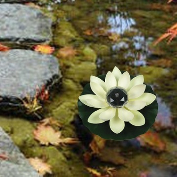 Светодиодный плавающий светильник Lotus, садовый светильник, уличный светодиодный солнечный свет, плавающий цветок, белый
