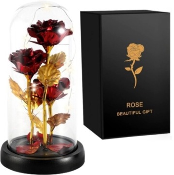 ВЕЧНАЯ РОЗА В СТЕКЛЕ СВЕТЯЩАЯСЯ СВЕТОДИОДНАЯ ИДЕЯ ПОДАРКА ЦВЕТА НА ДЕНЬ СВЯТОГО ВАЛЕНТИНА