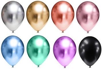 BALONY REKLAMOWE 30 cm Balon Chromowany z logo 100 szt + PATYCZKI GRATIS!