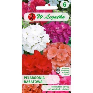 PELARGONIA RABATOWA MIX NA BALKONY NASIONA 10SZT