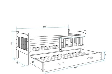 Двухъярусная кровать Kubuś для двоих детей 190x80