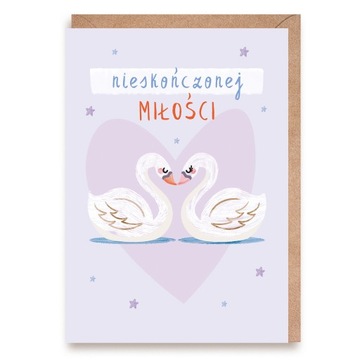 Kartka ślubna Łabędzie Nieskończonej miłości
