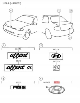 LOGO ZNAK ZNAKY ACCENT 94-99