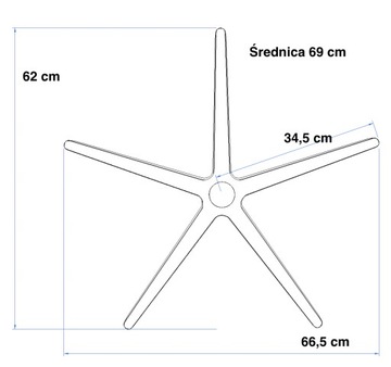 CROSS 690 мм Алюминиевая ОСНОВА для офисного стула Durable Silver