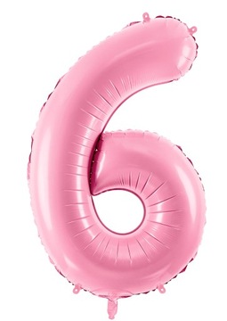 Duży Balon Foliowy Różowy Cyfra 6 na Urodziny 86cm