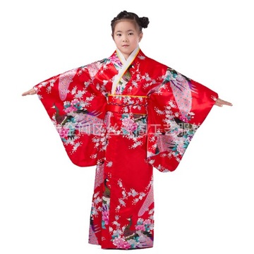 Japońskie kimono tradycyjne dla dziewczynek, 128 (123 - 128 cm)