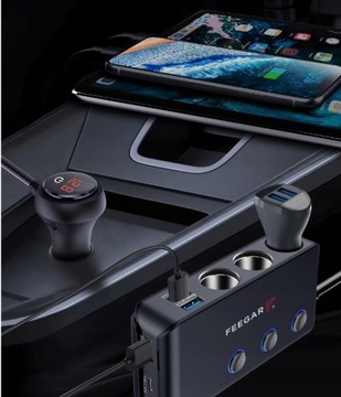 Дистрибьютор автомобилей Feegar 12-24V 200 Вт USB 10A подарок