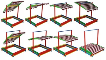 ДЕРЕВЯННАЯ КАСКАДНАЯ ПЕСОЧНИЦА, ТРИ УЗОРА КРЫШИ