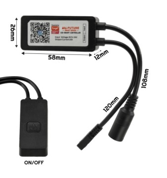 Контроллер светодиодной ленты Smart Tuya RGB 5–24 В, 6 А постоянного тока, мобильное приложение