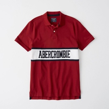 KOSZULKA POLO T-shirt LOGO Abercrombie Hollister M
