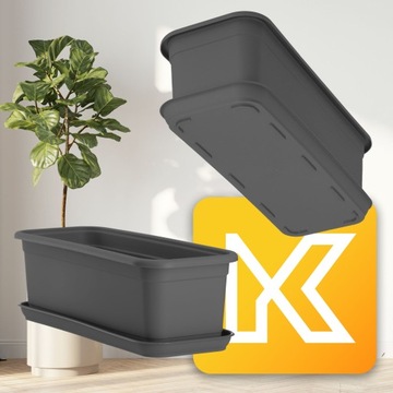 БАЛКОННЫЙ ЯЩИК, ЦВЕТОЧНЫЙ ГОРШОК 40см + ПОДСТАВКА