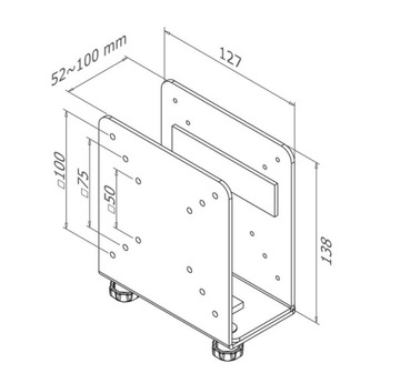 Настенное крепление для экранов Neomounts THINCLIENT-20 макс 7 кг макс VESA 100x10