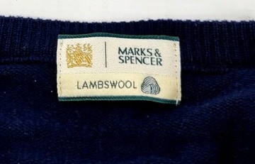 Marks&Spencer GRANATOWY Sweter Wełna 2XL