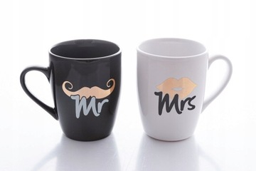 НАБОР КРУЖЕК «MR MRS» СВАДЕБНЫЙ ПОДАРОК ​​НА ГОДОВЩИНУ СВАДЬБЫ ДЛЯ ПАРЫ